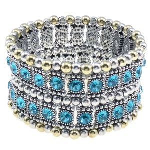 New Renaissance Style Rhinestone Stretch Bracelet
